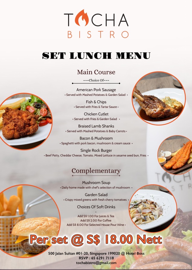 Tocha Lunch menu